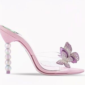 Sophia Webster Lavender Heels with Glitter Butterflies